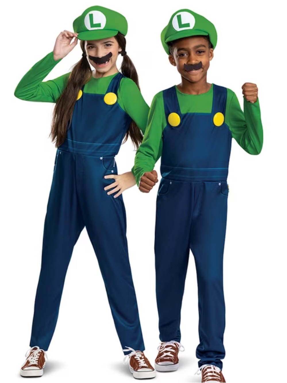 Nintendo Super Mario Luigi Costume NEW Halloween S 4-6 unisex boys girls